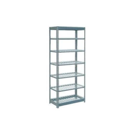 Global Equipment Heavy Duty Shelving 36"W x 24"D x 96"H With 7 Shelves - Wire Deck - Gray 255600